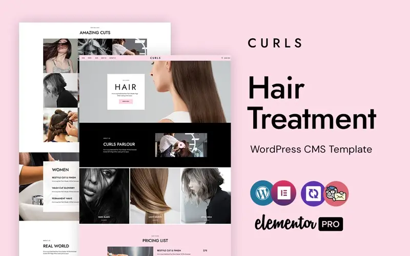 Hair Care and Treatment WordPress Elementor Theme