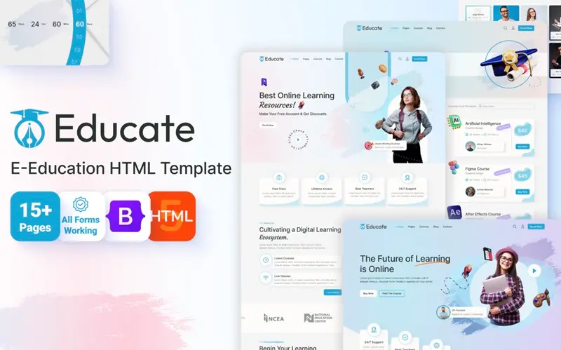 Online education and courses HTML5 website theme