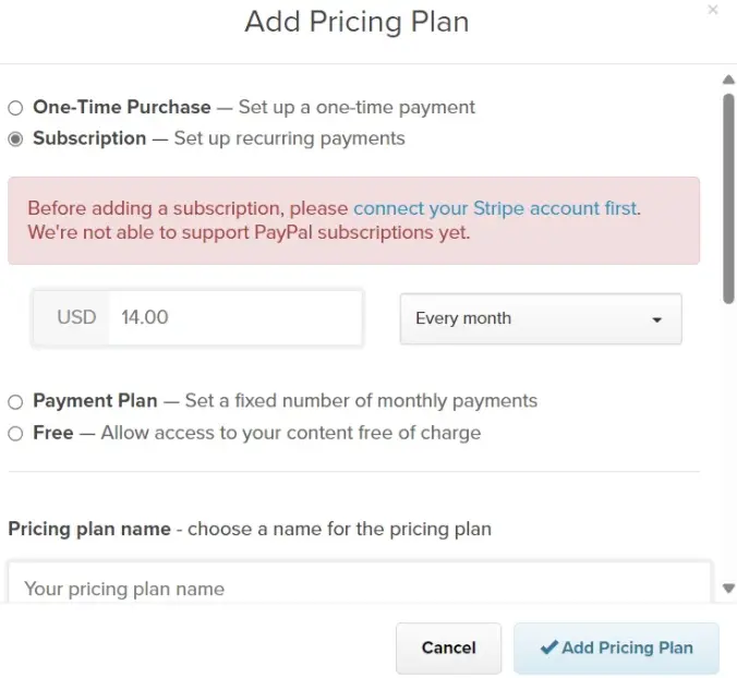 Payhip online course add pricing plan