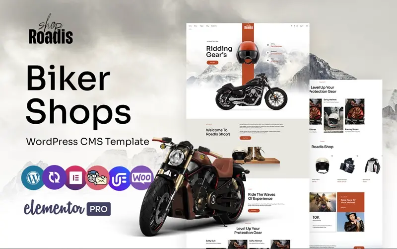 Biker Shops WordPress theme with Elementor Pro